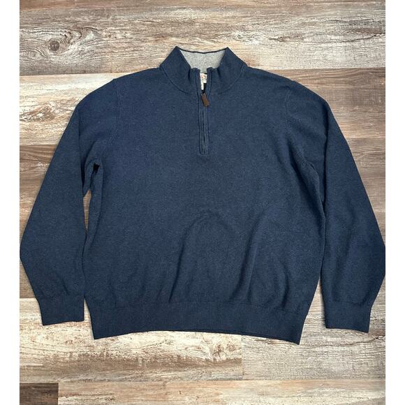FAHERTY men’s 1/4 Zip sweater in navy size XL - Picture 1 of 6